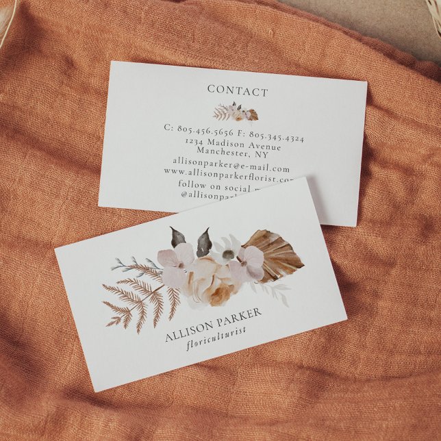 Elegante Florist Floriculturist Business Card Visitenkarte (Von Creator hochgeladen)