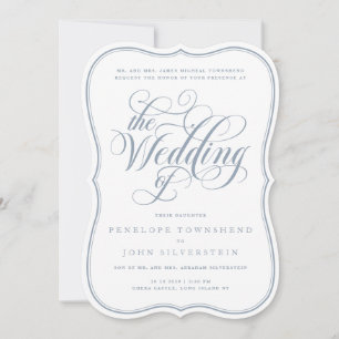 Elegante Flourish-Schrift Regency-Hochzeit Einladung