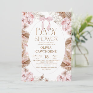 Elegante Flower Dusty Pink Whimsical Baby Shower Einladung
