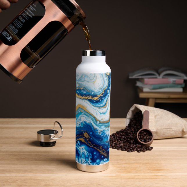 Elegante Fluid Art Decorative Kaffeebeuge Abstrakt Trinkflasche (Kaffee (gedreht))