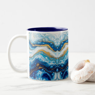 Elegante Fluid Art Decorative Kaffeebeuge Abstrakt Zweifarbige Tasse