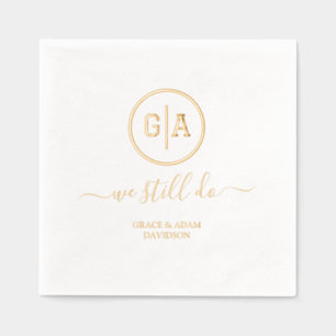 Elegante Foil Divider Monogram Wedding wir noch tu Servietten Mit Folie
