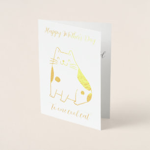 Elegante Foil Muttertagskarte Coole Katze Folienkarte