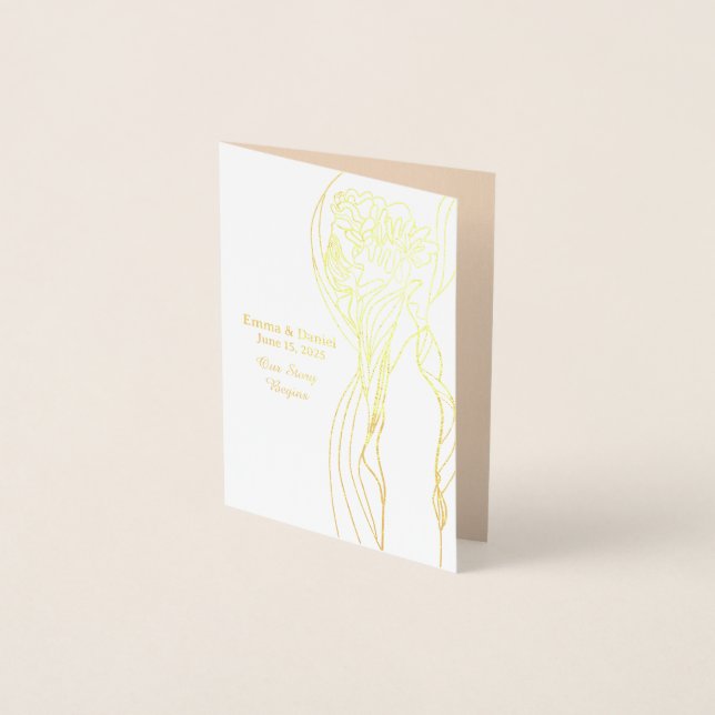 Elegante Foil Wedding Card Folienkarte (Vorderseite)