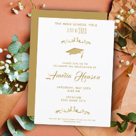 Elegante Folage Graduate Foto Graduate Party Einladung