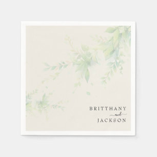 Elegante Foliage Cream Personalisiert Hochzeit Serviette