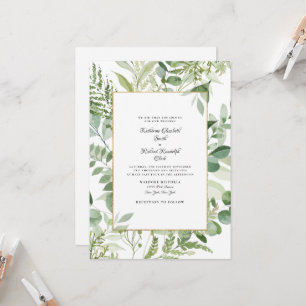 Elegante Foliage-Hochzeitseinladung ohne Eltern Einladung