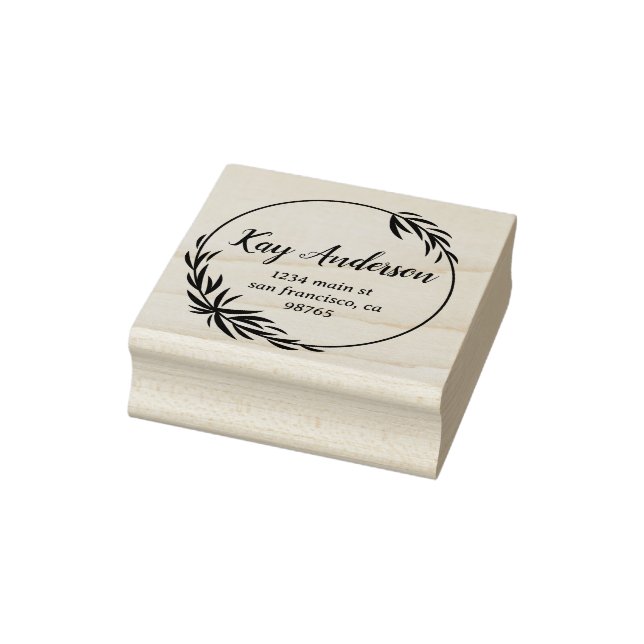 Elegante Foliage mit Adresse Gummistempel (Stempel)