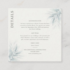 Elegante Foliage Moderne Details Begleitkarte