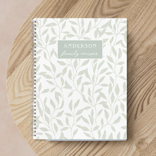 Elegante Foliage und White Family Rezept Notizbuch