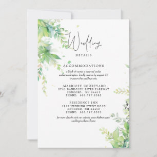 Elegante Foliage Wedding 2 Hotels Details Einladung