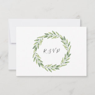 Elegante Foliage Wreath Floral Wedding RSVP Karte