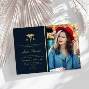 Elegante Folie Krankenpflege Schule Abitur Party Einladung