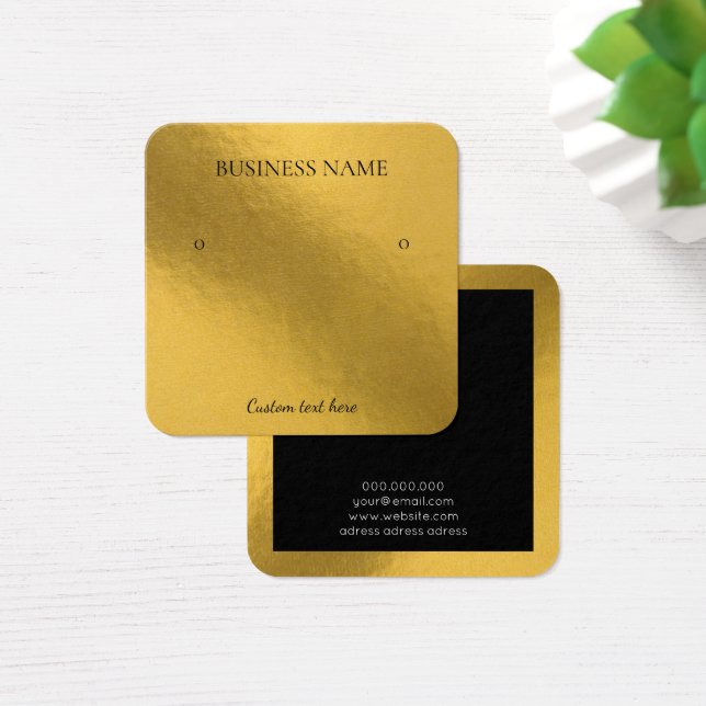 Elegante Folie mit goldenen Ohrringe Quadrat-Displ (Schreibtisch)