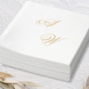 Elegante Folien-Anfangsbuchstabe Hochzeitsserviett Servietten Mit Folie