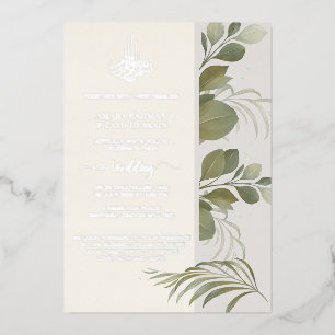 Elegante Folien-Hochzeitseinladung Salbeigrün Folieneinladung