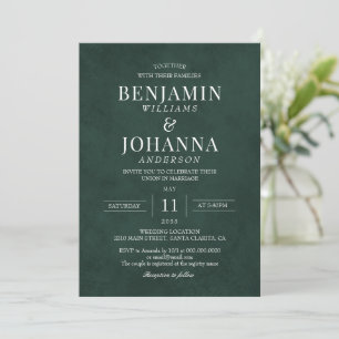 Elegante Forest Green Wedding Einladung