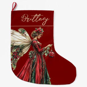 Elegante Forestcore-Christmasfee Großer Weihnachtsstrumpf