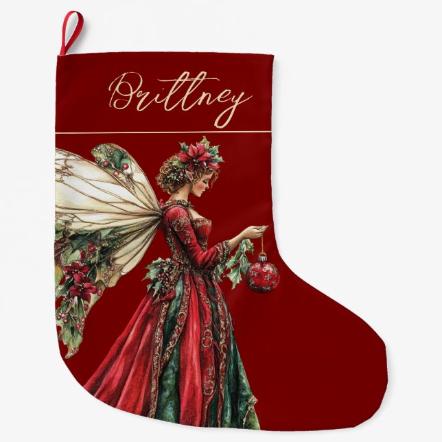Elegante Forestcore-Christmasfee Großer Weihnachtsstrumpf (Vorderseite)