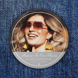 Elegante Forever in unserem Hearts Memorial Foto Button