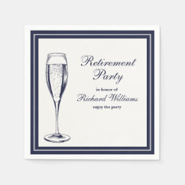 Elegante formale dunkle Bleu weiße Rente Serviette