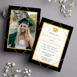 Elegante formale Goldgrad-Diplom-Party Einladung