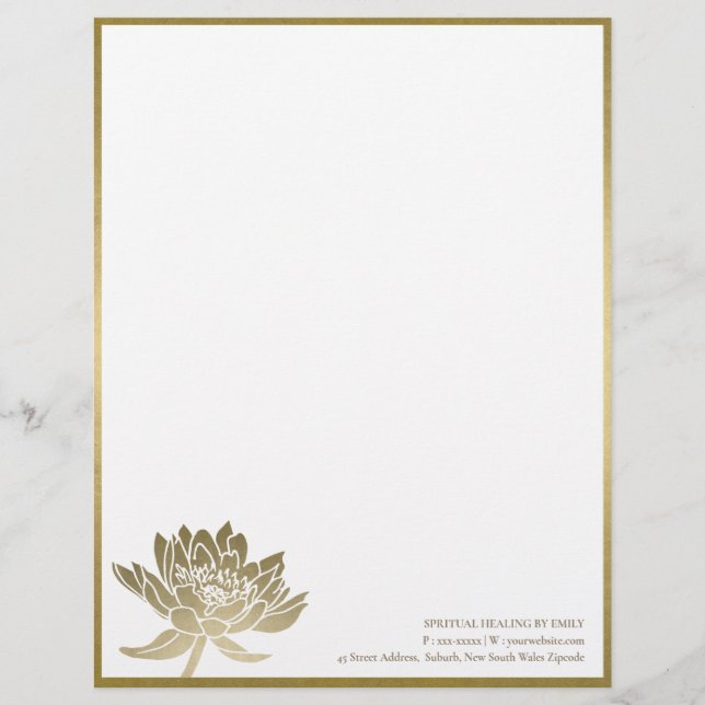 ELEGANTE FORMALE IMITATE GOLD LOTUS FLORALISCHES G BRIEFBOGEN (Vorderseite)