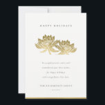 ELEGANTE FORMALE IMITATE GOLD LOTUS FLORALISCHES G FEIERTAGSKARTE<br><div class="desc">Wenn Sie weitere Anpassungen benötigen,  schreiben Sie mir bitte an yellowfebstudio@gmail.com.</div>