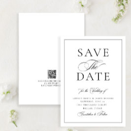 Elegante formale Kalligraphie Hochzeit QR Code Hoc Save The Date