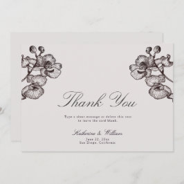 Elegante formale Moderne Klassische Orchidee Tinte Dankeskarte