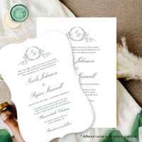 Elegante formale Mongram Grüne Hochzeit
