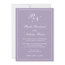 Elegante formale Monogram Dusty Lila Wedding