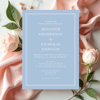 Elegante formale Pulverhochzeit Einladung