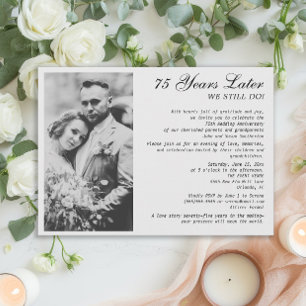 Elegante formelle 75. Hochzeitsjubiläums-Foto Einladung
