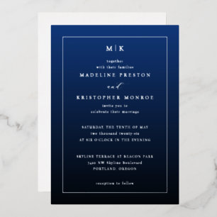 Elegante formelle Einladung in Navyblau