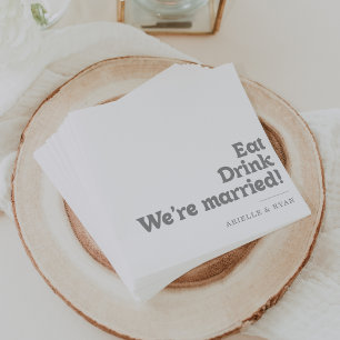 Elegante formelle Essen Trinken Wir sind verheirat Serviette