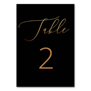 Elegante formelle Hochzeit im Smoking-Stil Golds Tischnummer