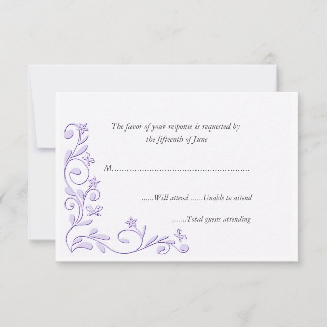 Elegante formelle Hochzeitkarte RSVP Karte (Vorderseite)