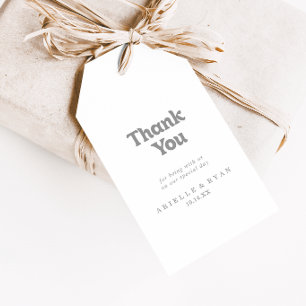 Elegante formelle minimale Hochzeits-Dankeschön-Ka Geschenkanhänger