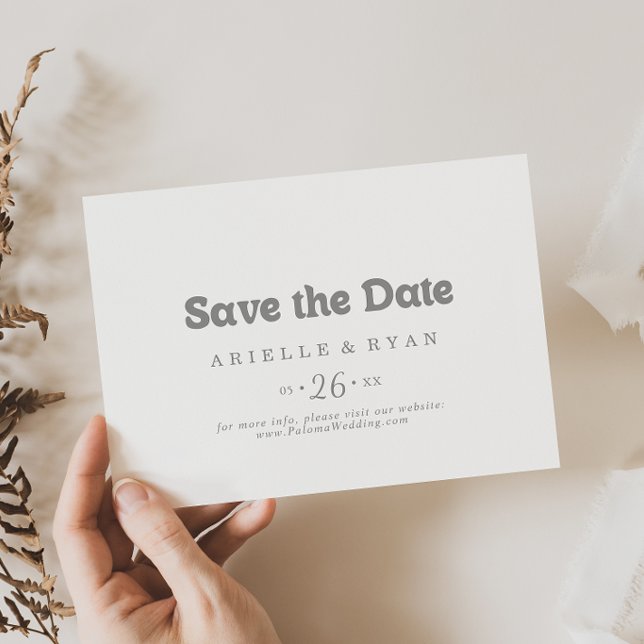 Elegante formelle minimale horizontale Hochzeit Save The Date (Von Creator hochgeladen)