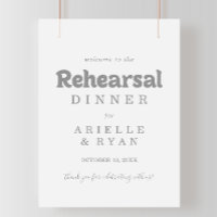 Elegante formelle minimale Probe-Dinner-Willkommen