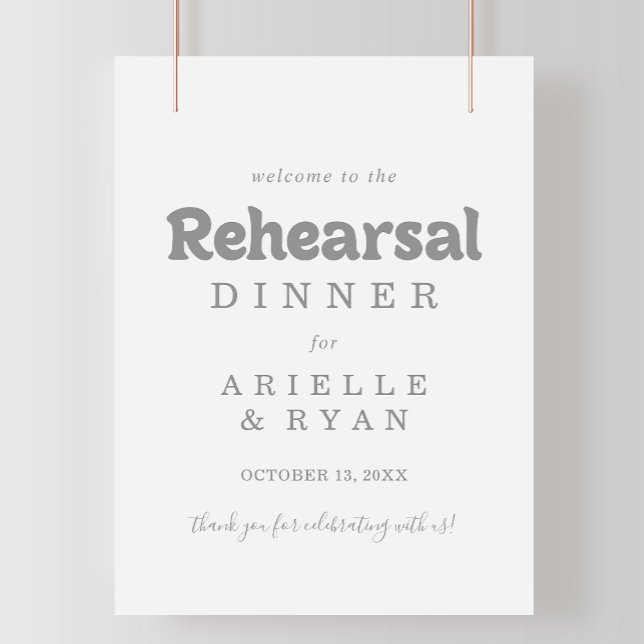 Elegante formelle minimale Probe-Dinner-Willkommen Poster (Von Creator hochgeladen)