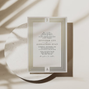 Elegante formelle Monogramm-Hochzeit Goldfolie-Ein Folieneinladung