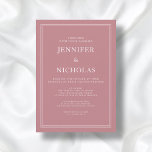 Elegante formelle, rosa Virtual Wedding Einladung<br><div class="desc">Elegante formelle,  rosa Virtual Wedding Einladung.</div>