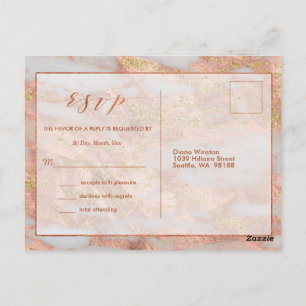 Elegante formelle Rose Gold-Marmor-UAWG Postkarte