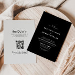 Elegante formelle Schwarze Front und Back Wedding Einladung<br><div class="desc">Diese elegante schwarze Vorder- und Rückseite der Hochzeit lädt zu einer rustikalen Hochzeit ein. Das Design besticht durch einen eleganten Kalligraphie-Schriftart im Schwarz-Weiß-Stil.</div>