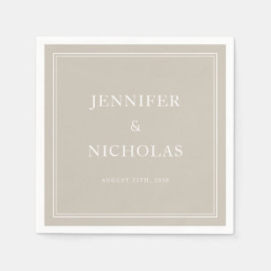 Elegante formelle Taupe-Hochzeit Serviette