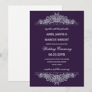 Elegante formelle Verzierte Hochzeit Einladung