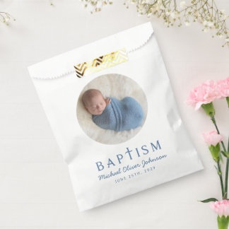 Elegante Foto Boy Baptisse Geschenktütchen