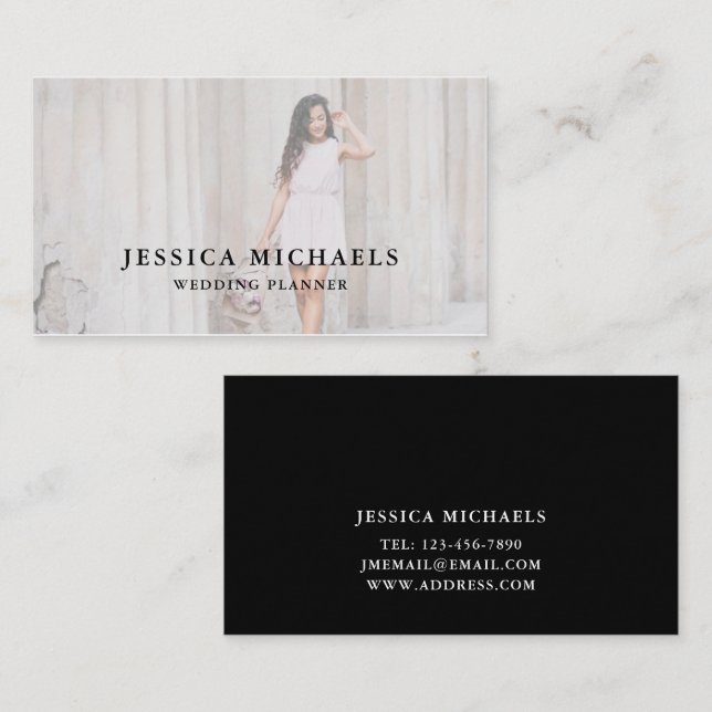 Elegante Foto Business Card Visitenkarte (Vorne/Hinten)